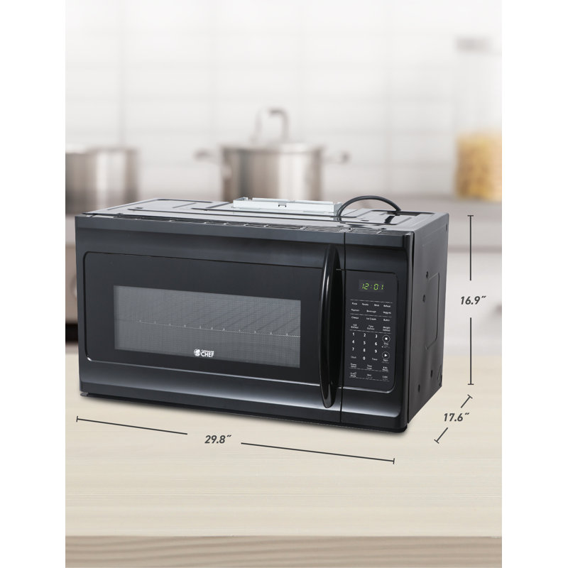 CHM Series Commercial Chef 1.7 Cu. Ft. Over-The-Range Microwave Oven, 1000 Watt Microwave with 10 Power Levels