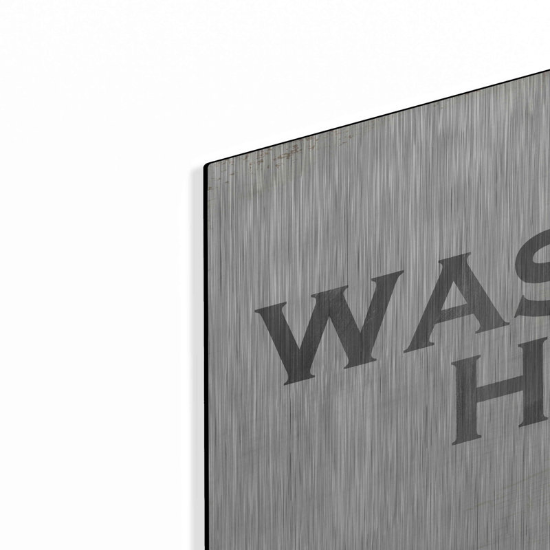 «Wash Your Hands» par Linda Woods, art mural en métal, H 12 po x l 24 po