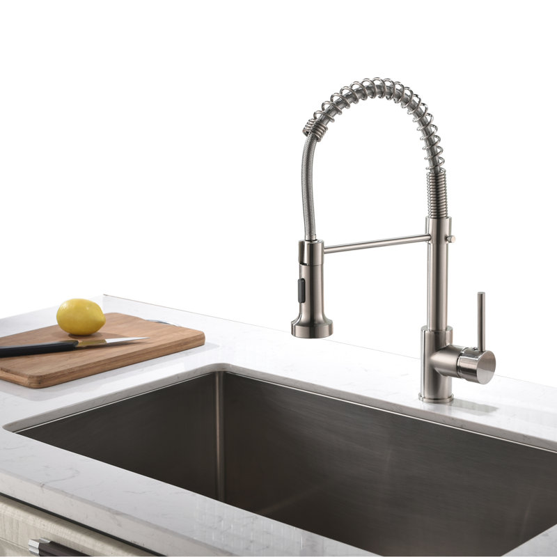 GAWEZA Pull Down Kitchen Faucet, Nikel
