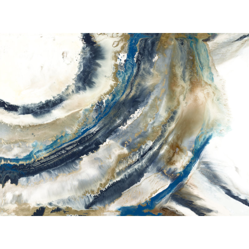 Cerulean Rings Print by Blakely Bering, Glass Coat, 54" H x 72" W