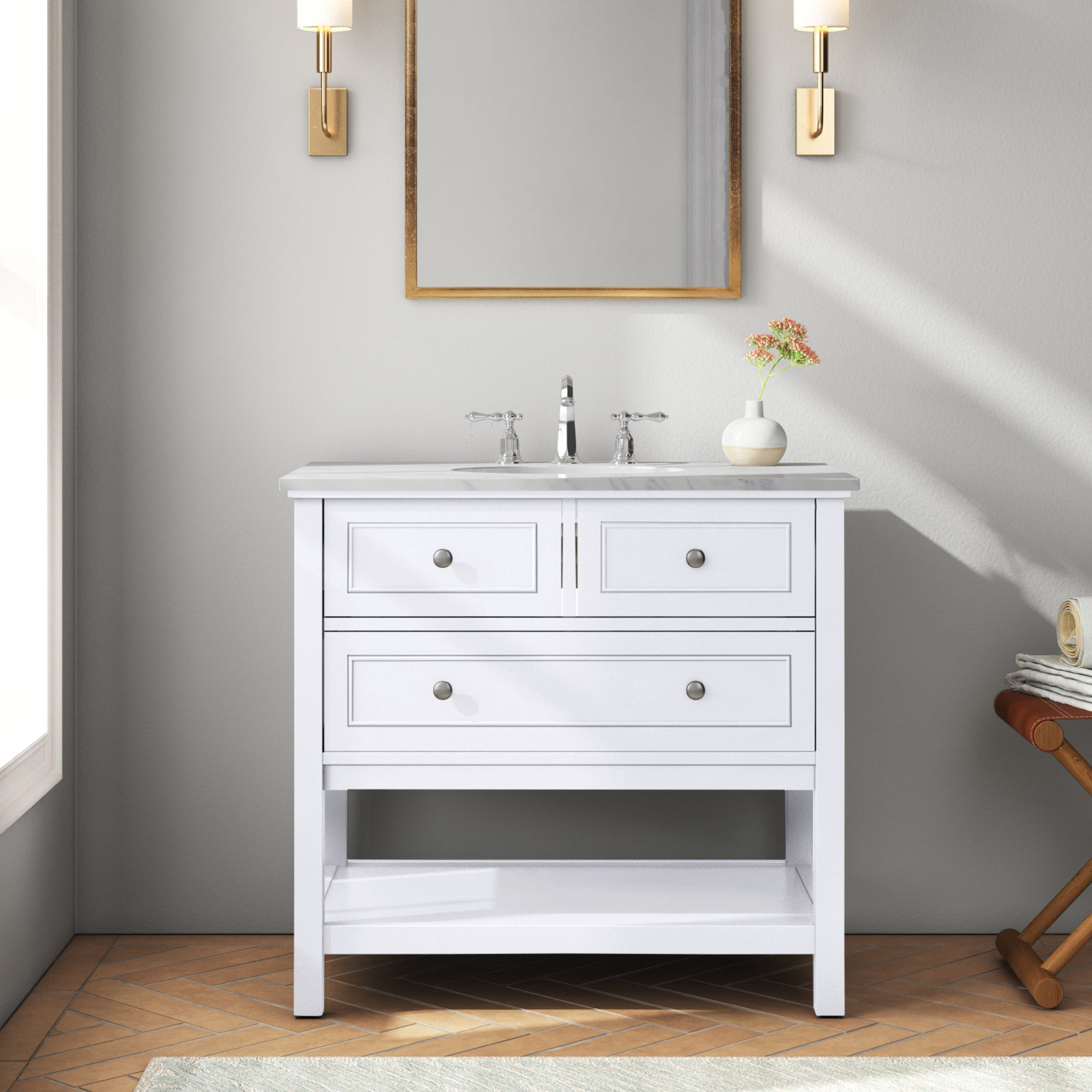 Bonsai 36" Single Bathroom Vanity, White