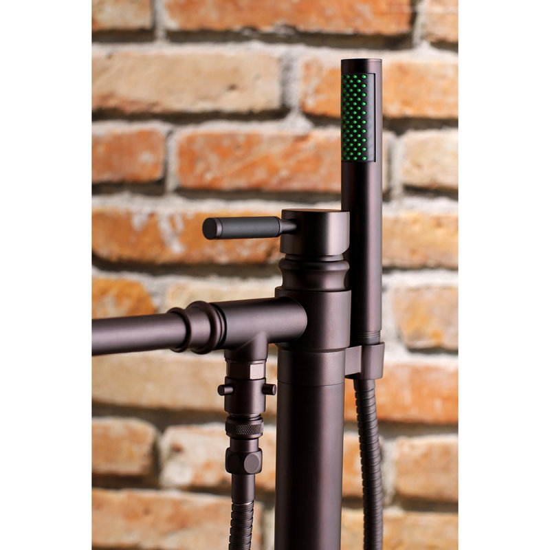 Kingston Brass Kaiser Single-Handle 1-Hole Freestanding Tub Faucet with Hand Shower, Oil Rubbed Bronze