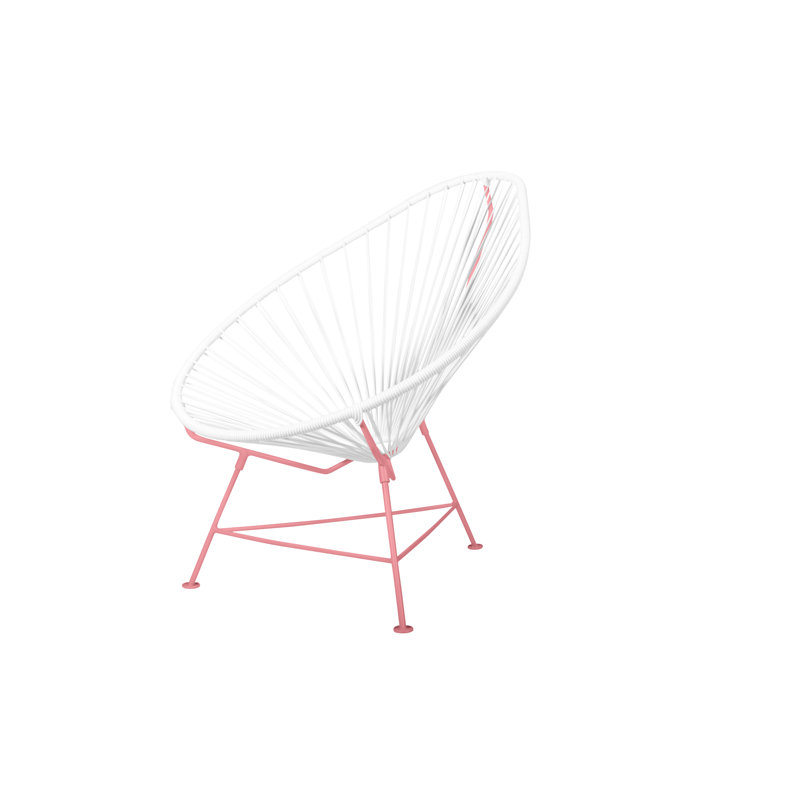 Chaise de jardin, Blanc/Corail
