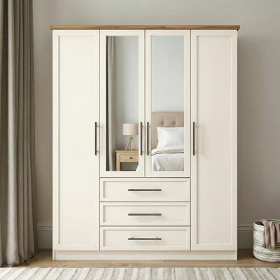 Cleverton Tellys 4 Door 3 Drawer Wardrobe with Mirror
