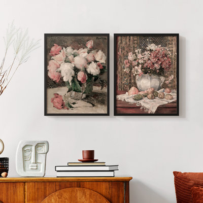 Vintage Floral LII - Impression Giclée sur cadre - ensemble de 2