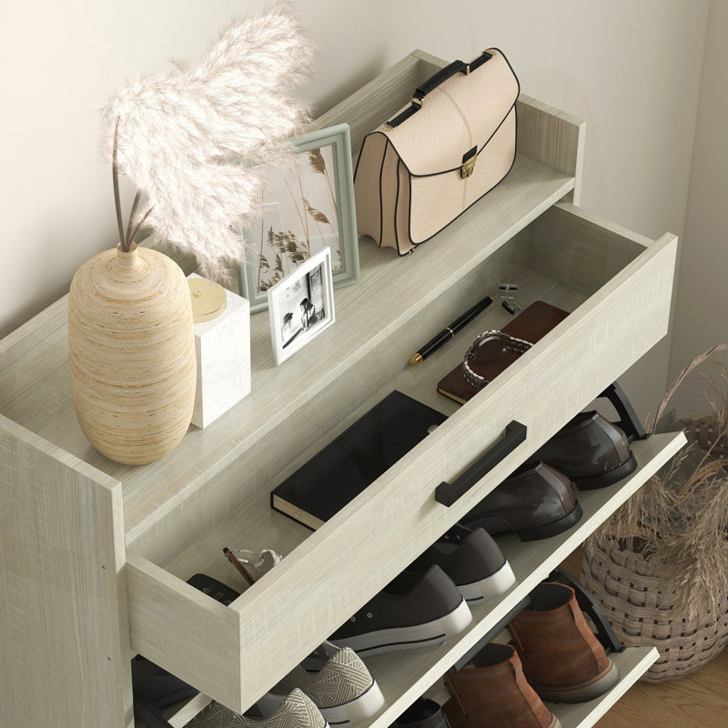 Armoire à chaussures étroite, Blanc
