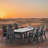 Dining set for outdoor courtyard lawn, including a long rectangular table and 8 high-quality armchairs with backrests, suitable for family daily gatherings and entertaining guests.-58086467