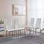 Ensemble de salle à manger 1 + 4,5 pièces, table de salle à manger de style Mid-Century pour 4 à 6 personnes avec plateau en verre, table de salle à manger à piédestal, table basse de loisirs.-565173929-565173928