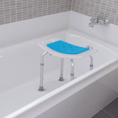 Tabouret de bain courbé réglable à 6 niveaux pour spa et douche antidérapante