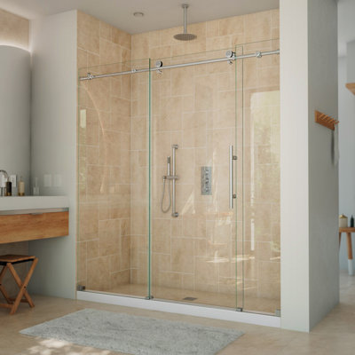 DreamLine Continuum 68-72 in. W x 76 in. H Fully Frameless Sliding Shower Door