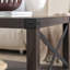 Table basse Farmhouse, design industriel, tablette inférieure, gris sable