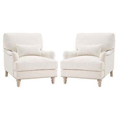Charney Upholstered Accent Chairs With Nailhead Trim