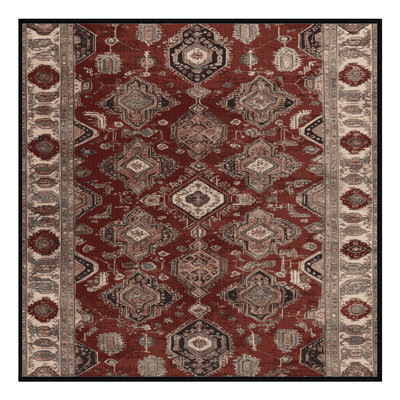 Machine Washable Persian Brown Area Rug