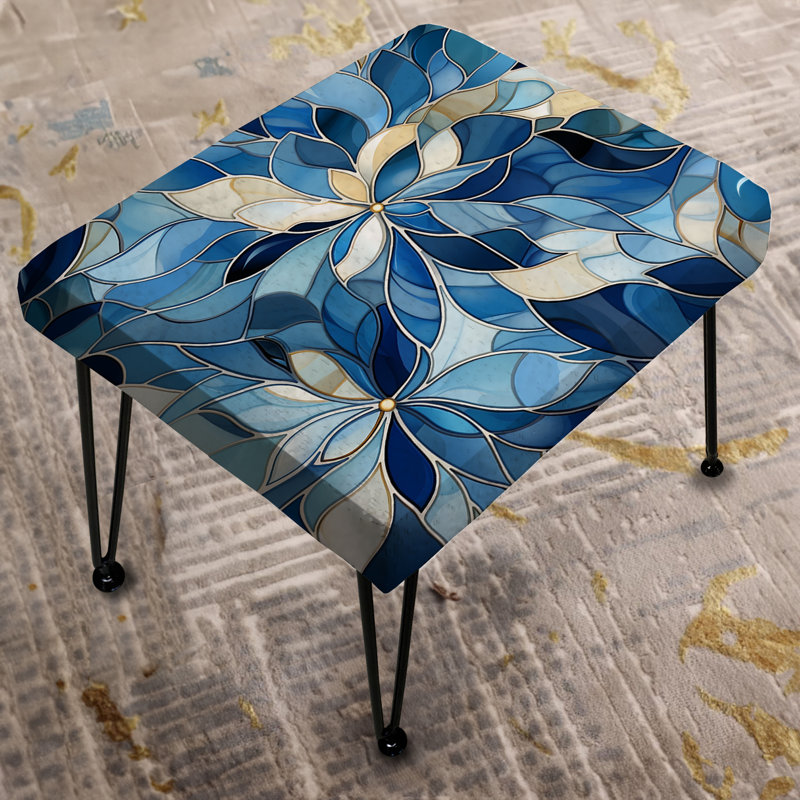 Blue Indigo Manx Mosaic - Marble Rectangle Ottoman