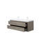 Meuble-lavabo mural 60 po avec lavabo double, meuble de rangement flottant, comptoir en résine de pierre et tiroirs à fermeture en douceur 60 po-116332522