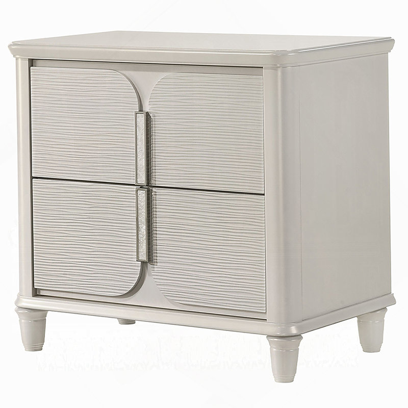 Table de chevet en bois luxueuse et fonctionnelle à 2 tiroirs pour la chambre à coucher, offrant un design intemporel et une solution de rangement organisée