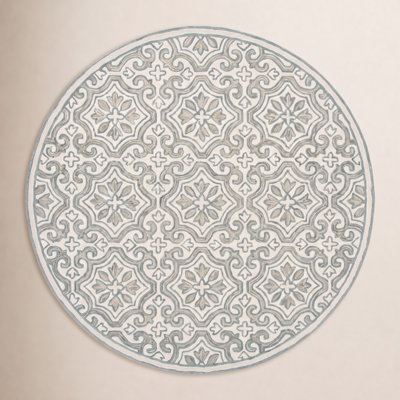 Hand-Tufted Wool Damask Rug