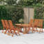 Cherrie 6 - Person Eucalyptus Solid Wood Patio Dining Set Extendable Speciality Table