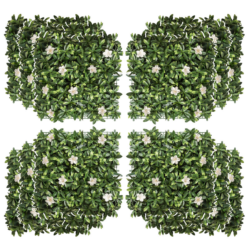 Turbeville 5cm H x 50cm W White/Green Polyethylene Plastic Fence Panels