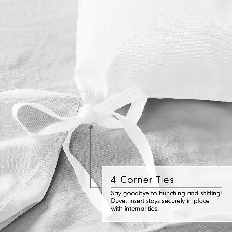 Harris Soft Washed Pinch Pleated Duvet Cover Set, Twin/Twin XL Duvet Cover + 1 Standard Sham, White