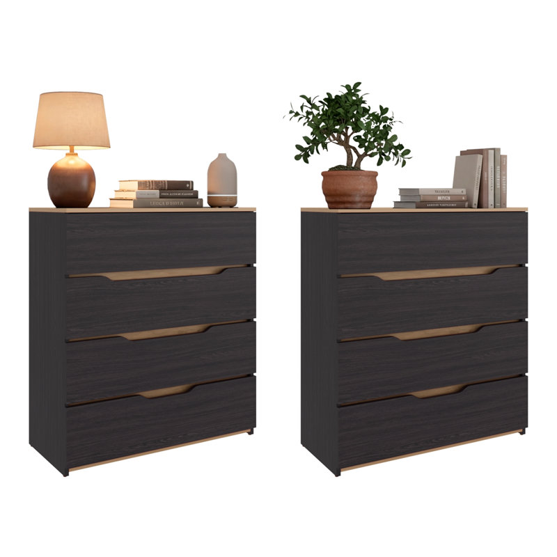 Commodes à 4 tiroirs, ensemble de 2