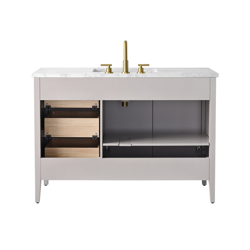 Emma 48" W Single Vanity, Taupe/Brushed Bronze