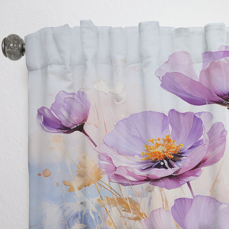 Halen Purple Buttercups Mystical Moments I - Traditional Velvet Curtain - Room Darkening - 1 panel, 52" W x 90" L