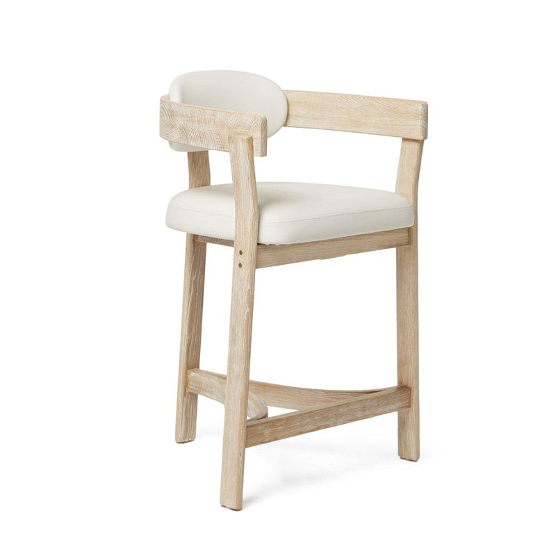 Granville Counter Stool, White Seat/Oak Frame