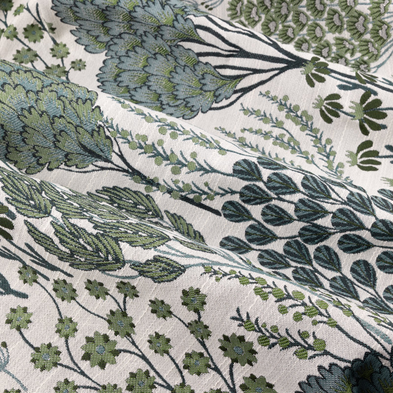 Ophelia Jacquard Floral Room Darkening Pencil Pleat Curtains, 228cm Width x 228cm Drop
