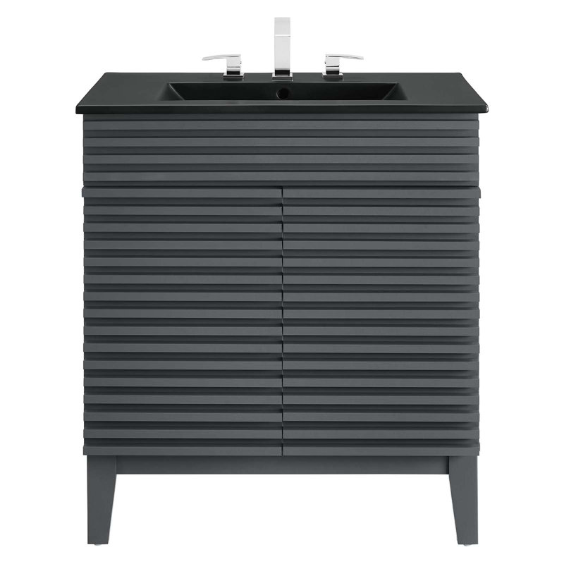 Meuble-lavabo 30 po Render par Modway, Gris/noir
