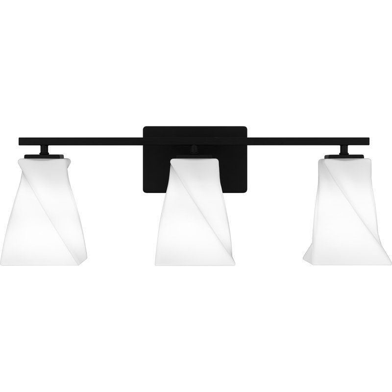 Annecia 3-Light Matte Black Bath Light