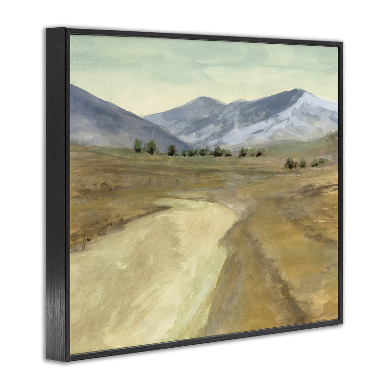  Distant Desert Mountains Black Framed Giclee Art by Michael Willett, H 16 po x l 20 po, Giclée encadrée noir minuit