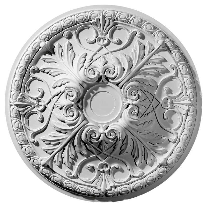 Médaillon de plafond Endurathane Tristan, DE 32 3/8 po x P 3 1/2 po (convient aux auvents jusqu'à 6 1/4 po), apprêté en usine