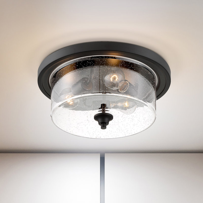 Plafonnier encastré 3 lumières 15 po Weccacoe, Noir mat