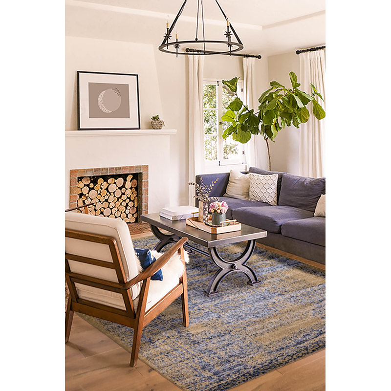 Elysian Blue, Khaki Rug 7'10" x 9'11"