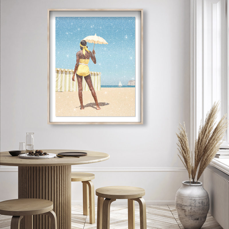 Cabana Muse III Shadowbox Fashion Print by Oliver Gal, Black Frame, 16 x 20, 17.5"H x 21.5"W, White Shadowbox