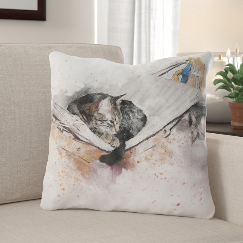 Housse de coussin d'extérieur carré Drewry, Microsuède, Intérieur