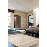 Tapis rectangulaire nouvel âge en laine Heidelore 5 pi 6 po x 7 pi 6 po crème