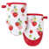 Ensemble de 2 mini-gants de cuisine FIESTA Falling Strawberries, rouge écarlate, 5,5 po x 8 po