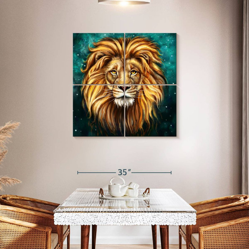 Magnifique tête de lion Brampt, H 38 po x l 38 po