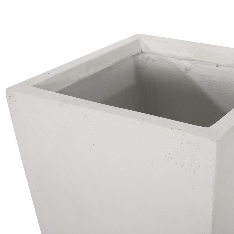 Charmante jardinière en pierre moulée pour le plein air et la croissance des plantes, Blanc mat