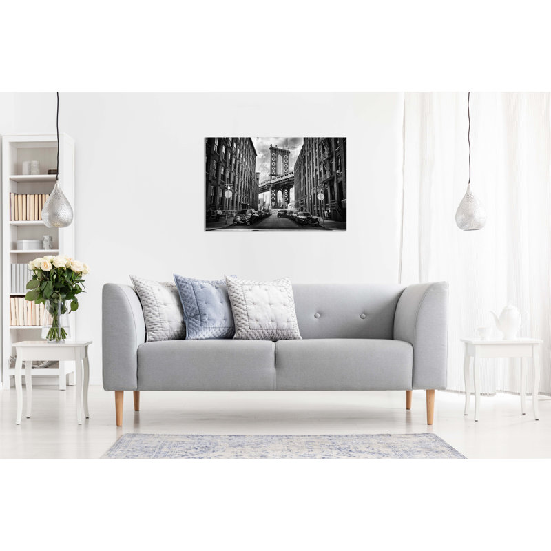 Alley & Architectural Brooklyn Bridge - Wrapped Canvas Print, 20cm H x 31cm W
