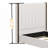 67.5" Tall Headboard Upholstered Bed With Vertical Striped And Wingback Design