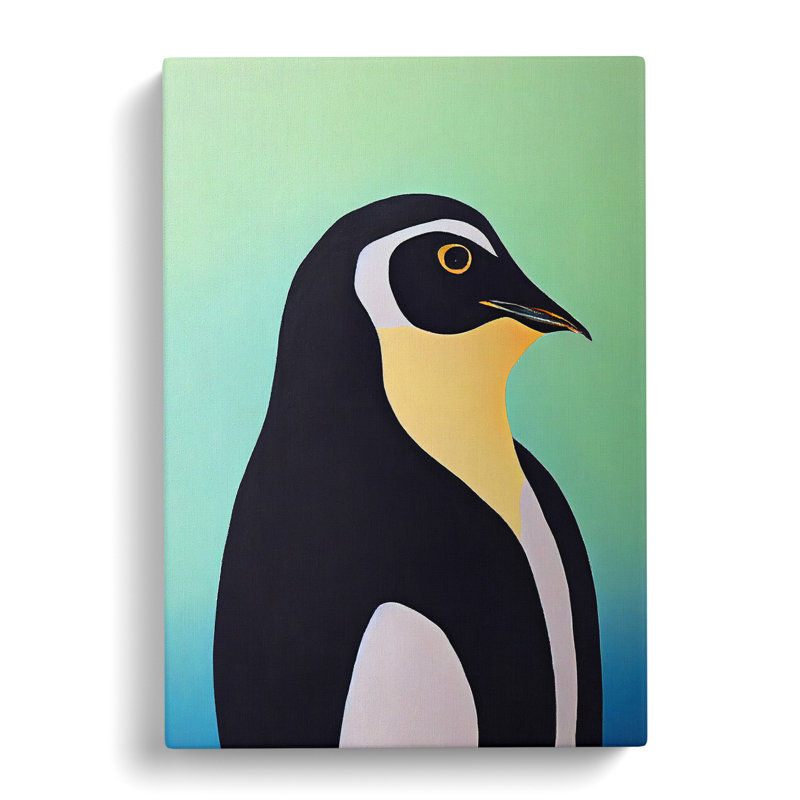 Profile Of A Penguin - Wrapped Canvas, 50cm H x 35cm W