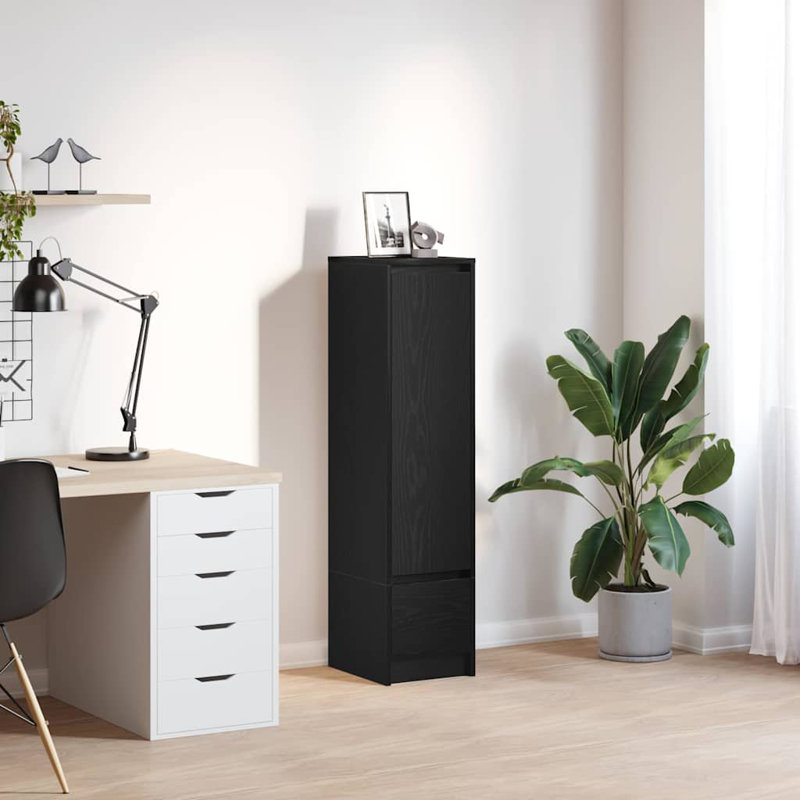 Highboard 29.5X34x119.5 Cm Engineered Wood, Black Oak