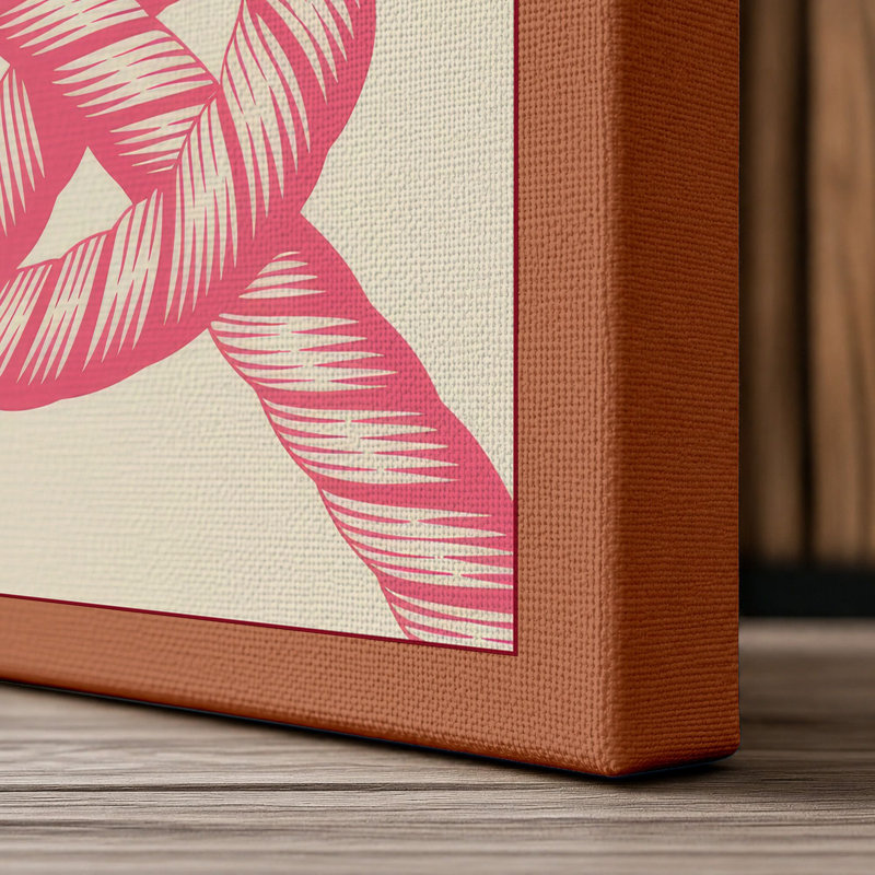 Twisted Geometry Geometric - Wrapped Canvas, 30x20 - 76.2 x 50.8 cm, Terracotta Border