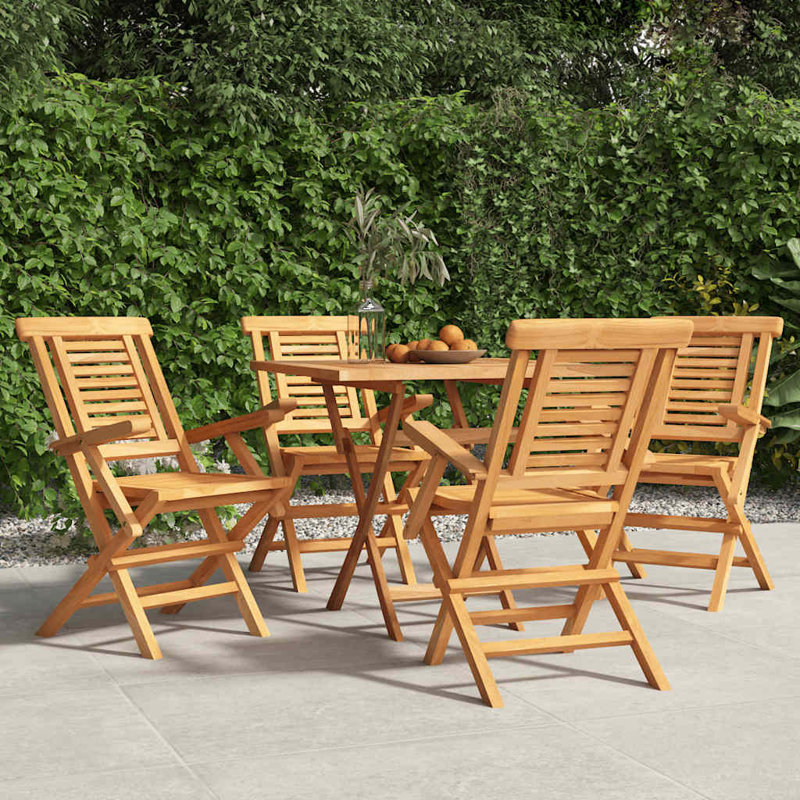 Chaise de terrasse pliante en teck Stephfan