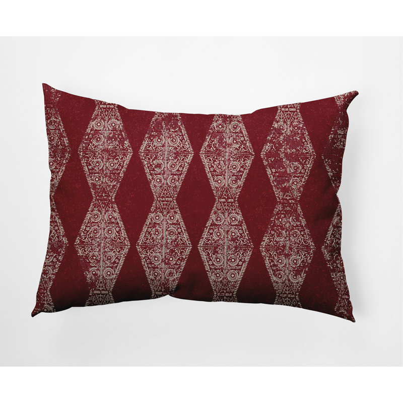 Housse et insert de coussin décoratif Pyramid, Rouge foncé