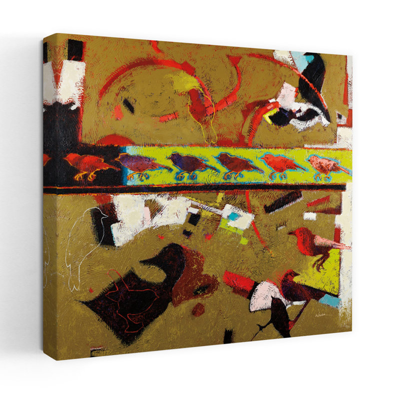 Art contemporain abstrait, direction gauche, H 24 po x l 24 po
