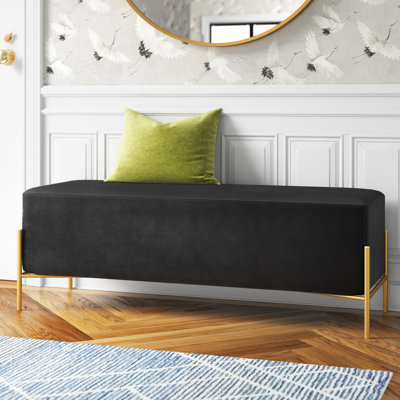 Banc rembourré en velours Oreta